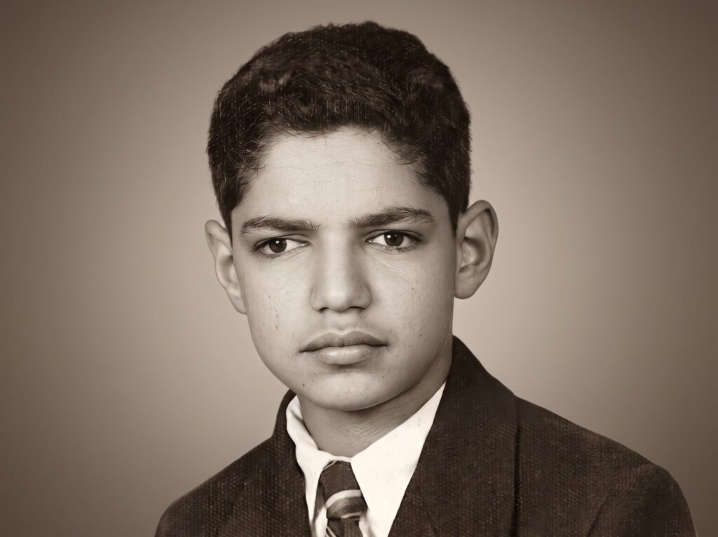 Studio portrait, school years