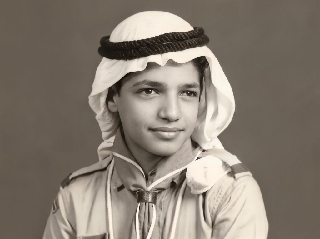 Abdul Rahman Al-Sumait in scout uniform