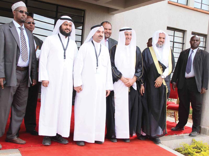 An official delegation at the opening of the new Umma University building in Kajiado, 2014