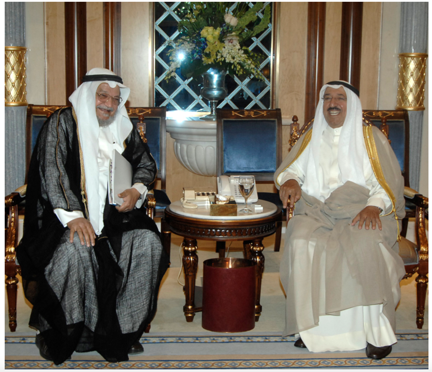 Dr. Abdul Rahman Al-Sumait meeting the late Amir Sheikh Sabah Al-Ahmad Al-Jaber Al-Sabah